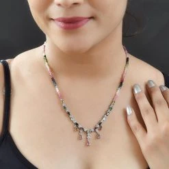 GP Celestial Traum-Kollektion - Mehrfarbige Turmalin Halskette, Ca. 45 Cm, 925 Silber Platiniert Ca. 29.53 Ct -Schmuck Shoplc 7199345 1