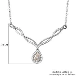 Moissanit Halskette, Ca. 45 Cm, 925 Silber Platiniert Ca. 1.44 Ct -Schmuck Shoplc 7199855 5