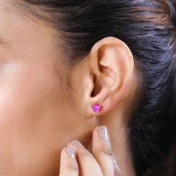 Lachs-Quarz Triplette Ohrringe, 925 Silber, Ca. 1.89 Ct 10 Lachs-Quarz Triplette Ohrringe, 925 Silber, Ca. 1.89 Ct -Schmuck Shoplc 7199968 2