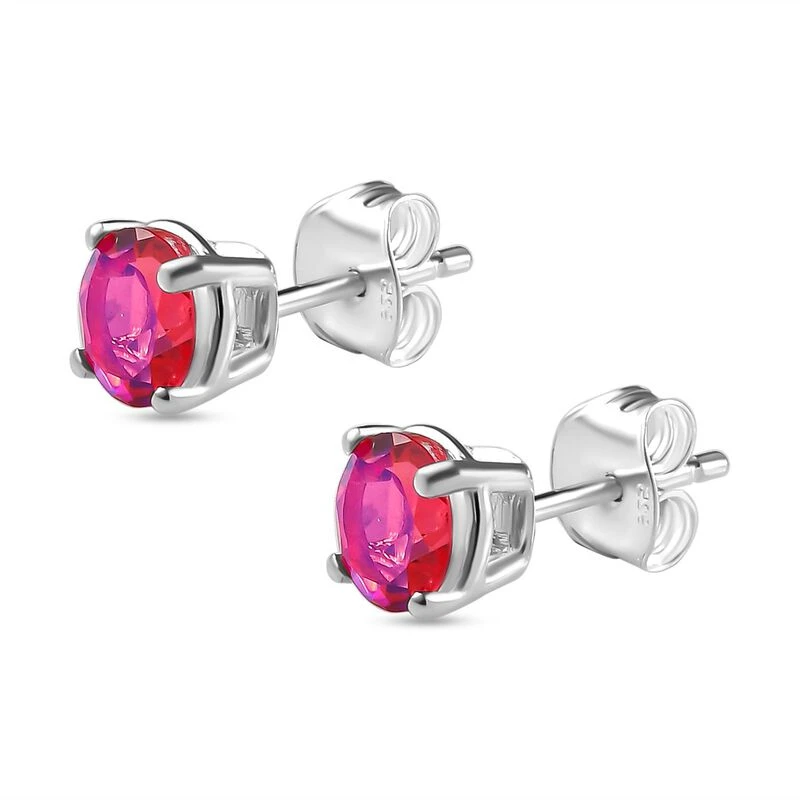 Lachs-Quarz Triplette Ohrringe, 925 Silber, Ca. 1.89 Ct 7 Lachs-Quarz Triplette Ohrringe, 925 Silber, Ca. 1.89 Ct – Bild 5