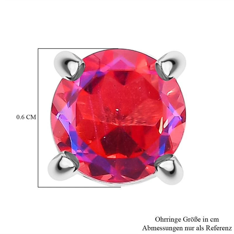Lachs-Quarz Triplette Ohrringe, 925 Silber, Ca. 1.89 Ct 8 Lachs-Quarz Triplette Ohrringe, 925 Silber, Ca. 1.89 Ct – Bild 6