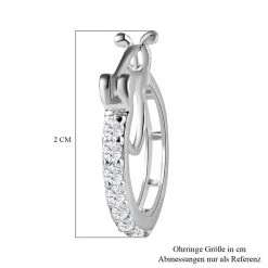 Weiße Zirkonia Creolen, 925 Silber Ca. 1.01 Ct -Schmuck Shoplc 7200024 4