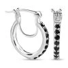 Schwarze Zirkonia Ohrringe, 925 Silber Ca. 0,98 Ct -Schmuck Shoplc 7200039