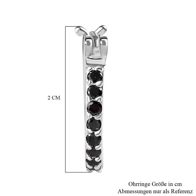 Schwarze Zirkonia Ohrringe, 925 Silber Ca. 0,98 Ct 7 Schwarze Zirkonia Ohrringe, 925 Silber Ca. 0,98 Ct – Bild 5