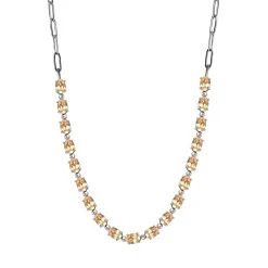 Citrin Halskette, Ca. 45 Cm, Edelstahl Ca. 8.49 Ct