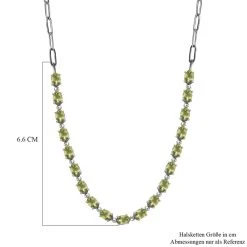 Natürliche Peridot Halskette, Ca. 45 Cm, Edelstahl, Ca. 8.43 Ct -Schmuck Shoplc 7208889 5