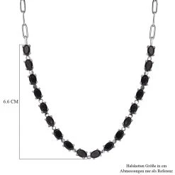 Schwarzer Spinell Halskette Ca. 45 Cm Edelstahl Ca. 11,64 Ct -Schmuck Shoplc 7208962 5
