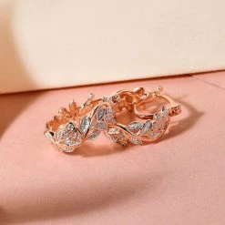 Weiße Diamant-Creolen, 925 Silber Rosévergoldet -Schmuck Shoplc 7208994 1