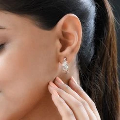 Weiße Diamant-Creolen, 925 Silber Rosévergoldet -Schmuck Shoplc 7208994 2