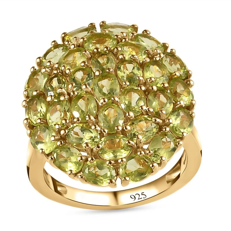 Natürlicher Peridot Ring, 925 Silber Gelbgold Vermeil (Größe 18.00), Ca. 5.83 Ct 6 Natürlicher Peridot Ring, 925 Silber Gelbgold Vermeil (Größe 18.00), Ca. 5.83 Ct – Bild 4