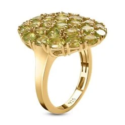 Natürlicher Peridot Ring, 925 Silber Gelbgold Vermeil (Größe 18.00), Ca. 5.83 Ct 13 Natürlicher Peridot Ring, 925 Silber Gelbgold Vermeil (Größe 18.00), Ca. 5.83 Ct -Schmuck Shoplc 7209373 4