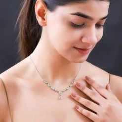 Natürliches Merelani Mint-Granat Collier, Ca. 45 Cm, 925 Silber Platiniert Ca. 1.82 Ct -Schmuck Shoplc 7209534 1