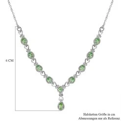 Natürliches Merelani Mint-Granat Collier, Ca. 45 Cm, 925 Silber Platiniert Ca. 1.82 Ct -Schmuck Shoplc 7209534 5