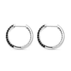 Schwarze Zirkonia-Creolen, Silberfarben Ca. 3,65 Ct -Schmuck Shoplc 7210742 3