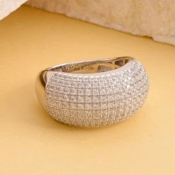 Weißer Zirkon-Ring, 925 Silber Rhodiniert (Größe 17.00) Ca. 0.37 Ct -Schmuck Shoplc 7211316 1