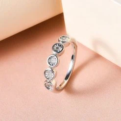 Weißer Diamant-Ring, 925 Silber Platiniert (Größe 16.00) Ca. 0.05 Ct -Schmuck Shoplc 7211473 1