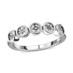 Weißer Diamant-Ring, 925 Silber Platiniert (Größe 16.00) Ca. 0.05 Ct -Schmuck Shoplc 7211473 3