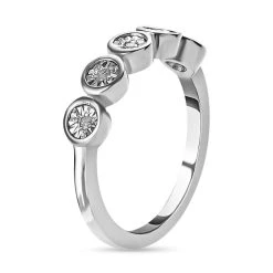 Weißer Diamant-Ring, 925 Silber Platiniert (Größe 16.00) Ca. 0.05 Ct -Schmuck Shoplc 7211473 4