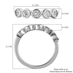 Weißer Diamant-Ring, 925 Silber Platiniert (Größe 16.00) Ca. 0.05 Ct -Schmuck Shoplc 7211473 6