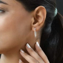 Weiße Diamant-Creolen, 925 Silber -Schmuck Shoplc 7211518 2