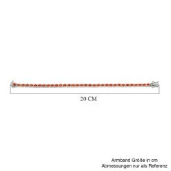 Mexikanisches Crimson Feueropal Und Weißes Zirkon-Armband, Ca. 19 Cm, 925 Silber Platiniert Ca. 4.72 Ct -Schmuck Shoplc 7212505 4