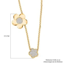 Weiße Kristall Halskette, Ca. 50 Cm, Goldfarben -Schmuck Shoplc 7213390 4