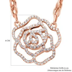 Weiße Kristall Halskette, Ca. 50 Cm, Roséfarben -Schmuck Shoplc 7213413 4