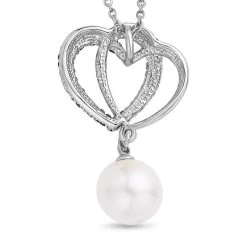 Weiße Muschelkernperle Und Kristall Halskette, Ca. 50 Cm, Silberfarben -Schmuck Shoplc 7213425 4