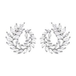 Weiße Zirkonia Ohrringe, Messing Ca. 10.00 Ct