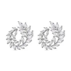 Weiße Zirkonia Ohrringe, Messing Ca. 10.00 Ct -Schmuck Shoplc 7213457 3