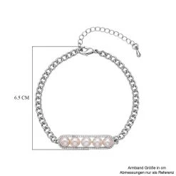 Weißes Muschelkernperle Und Zirkonia Armband, Ca. 19 Cm, Messing Ca. 1.00 Ct -Schmuck Shoplc 7213477 4