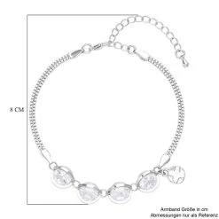 Weißes Zirkonia Armband Ca. 17.5+5 Cm Reines Messing Ca. 5.00 Ct -Schmuck Shoplc 7213481 3