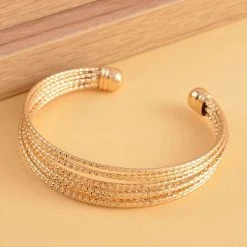 Designer Inspirierter Armreif, Ca. 19 Cm, Goldfarben 9 Designer Inspirierter Armreif, Ca. 19 Cm, Goldfarben -Schmuck Shoplc 7213512 1