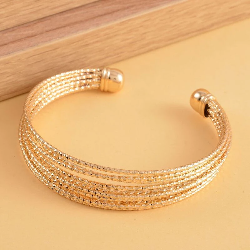 Designer Inspirierter Armreif, Ca. 19 Cm, Goldfarben 4 Designer Inspirierter Armreif, Ca. 19 Cm, Goldfarben – Bild 2