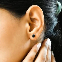 Schwarze Spinell Ohrringe, 925 Silber Ca. 1.28 Ct 9 Schwarze Spinell Ohrringe, 925 Silber Ca. 1.28 Ct -Schmuck Shoplc 7213982 2