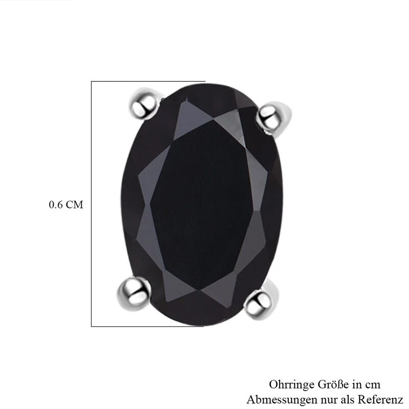 Schwarze Spinell Ohrringe, 925 Silber Ca. 1.28 Ct 7 Schwarze Spinell Ohrringe, 925 Silber Ca. 1.28 Ct – Bild 5