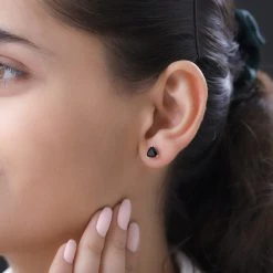 Schwarze Spinell Ohrringe, 925 Silber Ca. 1.93 Ct -Schmuck Shoplc 7214063 2