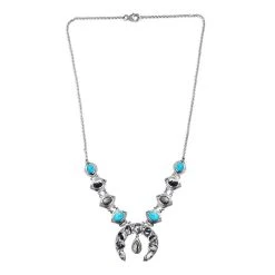 Weißer Büffel Und Southhill Türkis Halskette, Ca. 45 Cm, 925 Silber Platiniert Ca. 16.37 Ct -Schmuck Shoplc 7224811 3