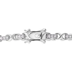 Weißes Diamant Armband, Ca. 19 Cm, 925 Silber Platiniert Ca. 0.25 Ct -Schmuck Shoplc 7225423 3