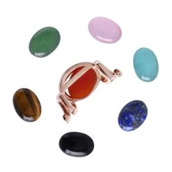 Evertrue Edelstein-Halskette Mit 7 Austauschbaren Edelsteinen, Ca. 45 Cm, Edelstahl 750 Rosévergoldet Ca. 24.50 Ct -Schmuck Shoplc 7225664 3