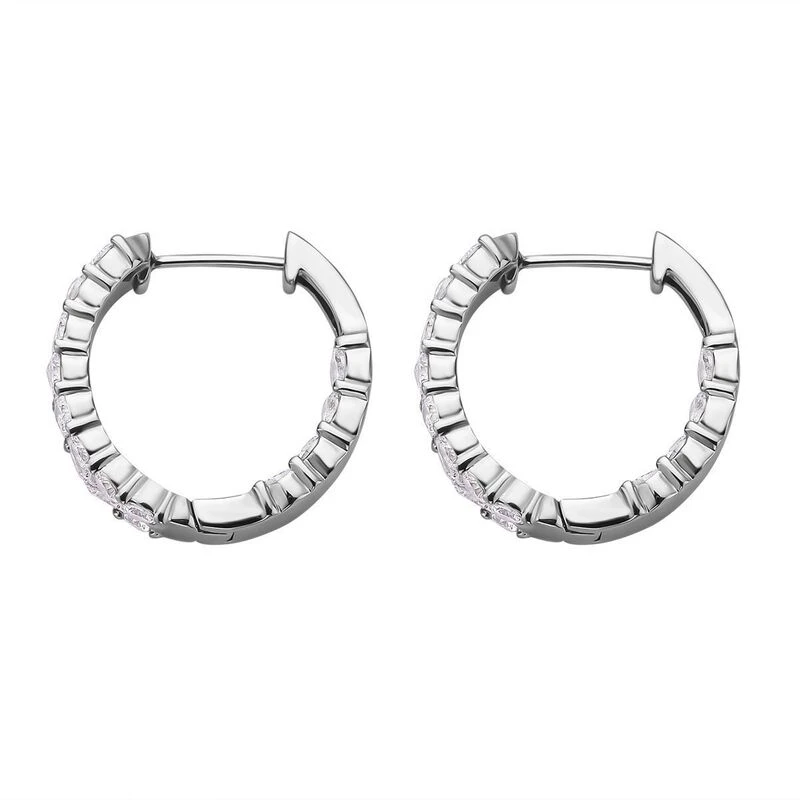 Weiße Kristall Ohrringe, Edelstahl 6 Weiße Kristall Ohrringe, Edelstahl – Bild 4