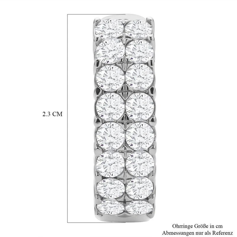 Weiße Kristall Ohrringe, Edelstahl 7 Weiße Kristall Ohrringe, Edelstahl – Bild 5