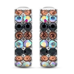 Mehrfarbige Kristall Ohrringe, Edelstahl