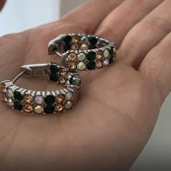 Mehrfarbige Kristall Ohrringe, Edelstahl -Schmuck Shoplc 7225669 11