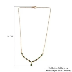 Natürliche Chrom Turmalin Halskette, Ca. 45 Cm, 925 Silber Gelbgold Vermeil Ca. 3.74 Ct -Schmuck Shoplc 7225978 5