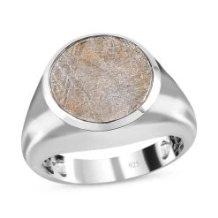 Meteorit-Ring, 925 Silber Platiniert (Größe 17.00) Ca. 12.70 Ct -Schmuck Shoplc 7226165 3