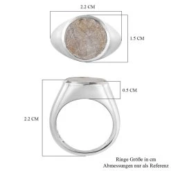 Meteorit-Ring, 925 Silber Platiniert (Größe 17.00) Ca. 12.70 Ct -Schmuck Shoplc 7226165 6