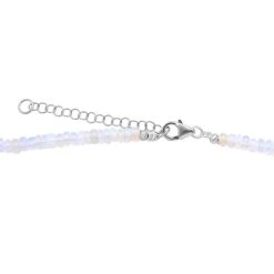 Natürliche, äthiopische Welo Opal Halskette, Ca. 50 Cm, 925 Silber Rhodiniert Ca. 65.00 Ct -Schmuck Shoplc 7226235 2