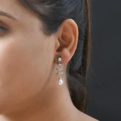 GP Kollektion - Weiße Perlen Und Himmelblaue Topas Ohrringe, 925 Silber Platiniert Ca. 1.04 Ct -Schmuck Shoplc 7227398 2