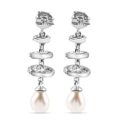 GP Kollektion - Weiße Perlen Und Himmelblaue Topas Ohrringe, 925 Silber Platiniert Ca. 1.04 Ct -Schmuck Shoplc 7227398 4